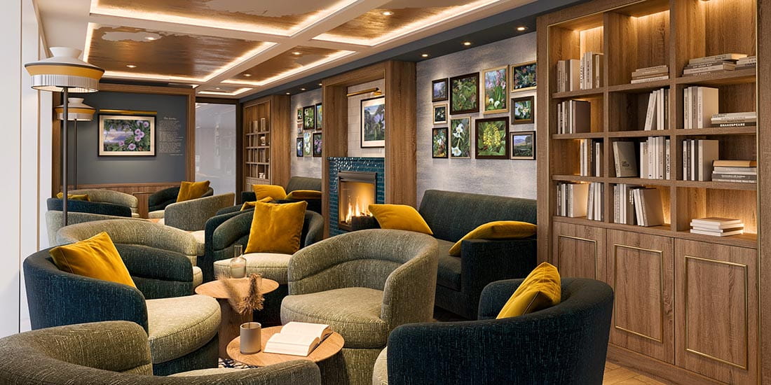 An artist impression of the Library on Spirit of the Lorelei - inspired by Marianne North
